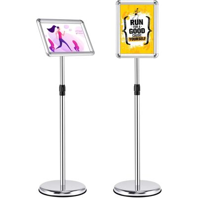 CostwayLot de 2 Supports d'Affichage Menu A4 avec Pied Panneau d'Affichage Hauteur Réglable Acier Inoxydable Base dia.28 cm Argent - Publicité CostwayLot de 2 Supports d'Affichage Menu A4 avec Pied Panneau d'Affichage Hauteur Réglable Acier Inoxydable Base dia.28 cm Argent - Publicité