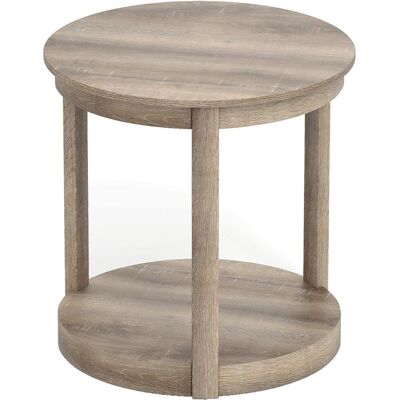 CostwayTable Basse Ronde à 2 Niveaux Table de Canapé en Bois Caoutchouc Table de Café Table D'appoint Style Maison de Campagne Gris - Publicité CostwayTable Basse Ronde à 2 Niveaux Table de Canapé en Bois Caoutchouc Table de Café Table D'appoint Style Maison de Campagne Gris - Publicité
