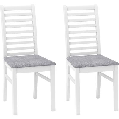 CostwayLot de 2 Chaises de Salle à Manger Sans Accoudoirs Rembourrées de Tissu avec Pieds en Bois Dossier Haut Style Fermier Blanc - Publicité CostwayLot de 2 Chaises de Salle à Manger Sans Accoudoirs Rembourrées de Tissu avec Pieds en Bois Dossier Haut Style Fermier Blanc - Publicité
