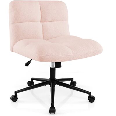 CostwayChaise Schneidersitz avec Roulettes Fauteuil Pivotant Sans Accoudoirs Chaise de Bureau avec Assise Large Rose - Publicité CostwayChaise Schneidersitz avec Roulettes Fauteuil Pivotant Sans Accoudoirs Chaise de Bureau avec Assise Large Rose - Publicité