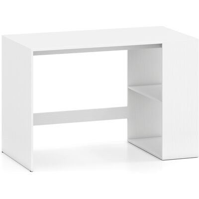 CostwayBureau 112x60 CM Bureau Gaming avec 2 Étagères Latérales Ouvertes& Plateau de Travail Spacieux Poste de Travail en Bois Blanc - Publicité CostwayBureau 112x60 CM Bureau Gaming avec 2 Étagères Latérales Ouvertes& Plateau de Travail Spacieux Poste de Travail en Bois Blanc - Publicité