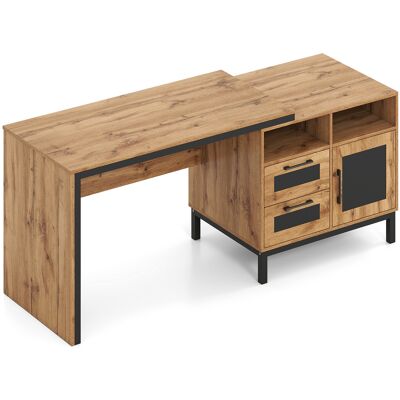CostwayBureau Réversible 181 x 60 x 76CM Bureau d'Ordinateur avec 2 Tiroirs 2 Espaces Ouverts Casier Table Informatique Meuble de Rangement Naturel - Publicité CostwayBureau Réversible 181 x 60 x 76CM Bureau d'Ordinateur avec 2 Tiroirs 2 Espaces Ouverts Casier Table Informatique Meuble de Rangement Naturel - Publicité