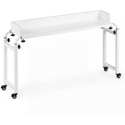 CostwayBureau à Roulettes pour Lit Bureau Mobile avec Hauteur et Longueur Ajustables Table Roulant avec Cadre en Métal Chariot Blanc - Publicité CostwayBureau à Roulettes pour Lit Bureau Mobile avec Hauteur et Longueur Ajustables Table Roulant avec Cadre en Métal Chariot Blanc - Publicité