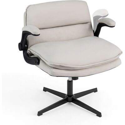 CostwayChaise avec Accoudoirs Rabattables Fauteuil Ergonomique avec Hauteur Réglable Dossier Basculant et Siège Rembourré Charge 150kg Beige - Publicité CostwayChaise avec Accoudoirs Rabattables Fauteuil Ergonomique avec Hauteur Réglable Dossier Basculant et Siège Rembourré Charge 150kg Beige - Publicité