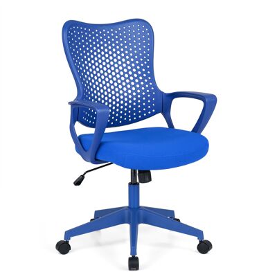 CostwayChaise de Bureau Ergonomique & Pivotante avec Accoudoirs Dossier Respirant Assise Mesh et Mousse Hauteur Réglable Charge 150kg Bleu - Publicité CostwayChaise de Bureau Ergonomique & Pivotante avec Accoudoirs Dossier Respirant Assise Mesh et Mousse Hauteur Réglable Charge 150kg Bleu - Publicité