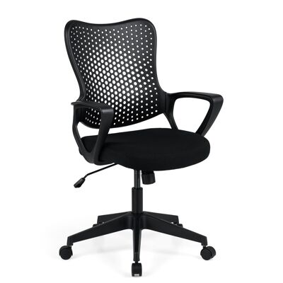 CostwayChaise de Bureau Ergonomique & Pivotante avec Accoudoirs Dossier Respirant Assise Mesh et Mousse Hauteur Réglable Charge 150kg Noir - Publicité CostwayChaise de Bureau Ergonomique & Pivotante avec Accoudoirs Dossier Respirant Assise Mesh et Mousse Hauteur Réglable Charge 150kg Noir - Publicité