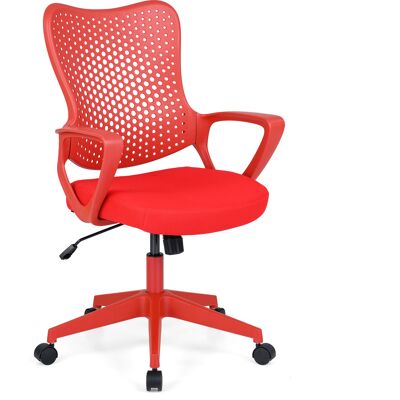 CostwayChaise de Bureau Ergonomique & Pivotante avec Accoudoirs Dossier Respirant Assise Mesh et Mousse Hauteur Réglable Charge 150kg Rouge - Publicité CostwayChaise de Bureau Ergonomique & Pivotante avec Accoudoirs Dossier Respirant Assise Mesh et Mousse Hauteur Réglable Charge 150kg Rouge - Publicité