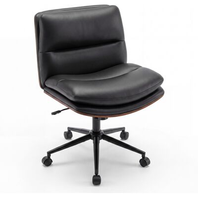 CostwayChaise de Bureau Sans Accoudoirs Fauteuil de Bureau Pivotant 360° avec Roulettes Réglable en Hauteur Fonction à Bascule Noir - Publicité CostwayChaise de Bureau Sans Accoudoirs Fauteuil de Bureau Pivotant 360° avec Roulettes Réglable en Hauteur Fonction à Bascule Noir - Publicité
