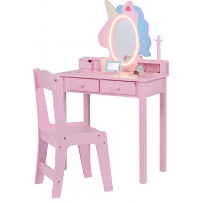 CostwayCoiffeuse pour Enfant Bureau 2 en 1 avec Miroir et Tabouret Lumières LED 2 Tiroir Dispositif Anti-basculement pour 3-6 Ans Rose - Publicité CostwayCoiffeuse pour Enfant Bureau 2 en 1 avec Miroir et Tabouret Lumières LED 2 Tiroir Dispositif Anti-basculement pour 3-6 Ans Rose - Publicité