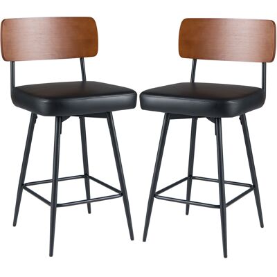 CostwayEnsemble de 2 Tabourets de Bar Pivotants Chaises de Bar Modernes avec Dossier Rembourré Repose-Pieds et Pieds en Métal Noir - Publicité CostwayEnsemble de 2 Tabourets de Bar Pivotants Chaises de Bar Modernes avec Dossier Rembourré Repose-Pieds et Pieds en Métal Noir - Publicité