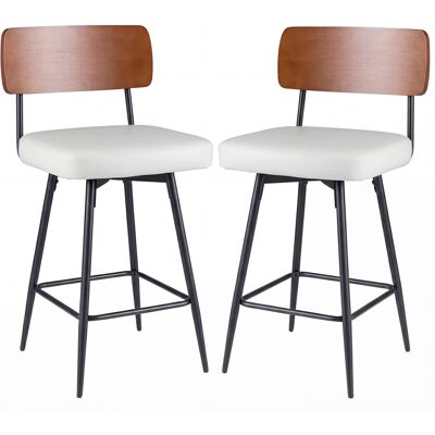 CostwayEnsemble de 2 Tabourets de Bar Pivotants Chaises de Bar Modernes avec Dossier Rembourré Repose-Pieds et Pieds en Métal Blanc - Publicité CostwayEnsemble de 2 Tabourets de Bar Pivotants Chaises de Bar Modernes avec Dossier Rembourré Repose-Pieds et Pieds en Métal Blanc - Publicité