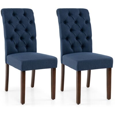 CostwayLot de 2 Chaise Salle a Manger Chaises avec Pieds en Bois Assise Rembourrée et Dossier Haut Capitonné Charge 150KG Bleu - Publicité CostwayLot de 2 Chaise Salle a Manger Chaises avec Pieds en Bois Assise Rembourrée et Dossier Haut Capitonné Charge 150KG Bleu - Publicité