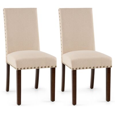 CostwayLot de 2 Chaises de Salle à Manger Chaises de Cuisine Rembourrées Confortables avec Dossier Pieds en Bois 2 Tapis de Sol Beige - Publicité CostwayLot de 2 Chaises de Salle à Manger Chaises de Cuisine Rembourrées Confortables avec Dossier Pieds en Bois 2 Tapis de Sol Beige - Publicité