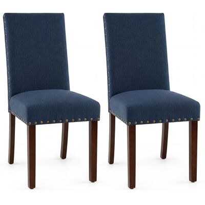 CostwayLot de 2 Chaises de Salle à Manger Chaises de Cuisine Rembourrées Confortables avec Dossier Pieds en Bois 4 Tapis de Sol Bleu - Publicité CostwayLot de 2 Chaises de Salle à Manger Chaises de Cuisine Rembourrées Confortables avec Dossier Pieds en Bois 4 Tapis de Sol Bleu - Publicité