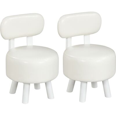 CostwayLot de 2 Tabourets Bois Petit Tabouret Bas en Cuir PVC avec Dossier Ergonomique Assise Rembourrée et Pieds Élevés Charge 150KG Blanc - Publicité CostwayLot de 2 Tabourets Bois Petit Tabouret Bas en Cuir PVC avec Dossier Ergonomique Assise Rembourrée et Pieds Élevés Charge 150KG Blanc - Publicité