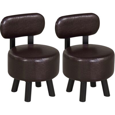 CostwayLot de 2 Tabourets Bois Petit Tabouret Bas en Cuir PVC avec Dossier Ergonomique Assise Rembourrée et Pieds Élevés Charge 150KG Noyer - Publicité CostwayLot de 2 Tabourets Bois Petit Tabouret Bas en Cuir PVC avec Dossier Ergonomique Assise Rembourrée et Pieds Élevés Charge 150KG Noyer - Publicité