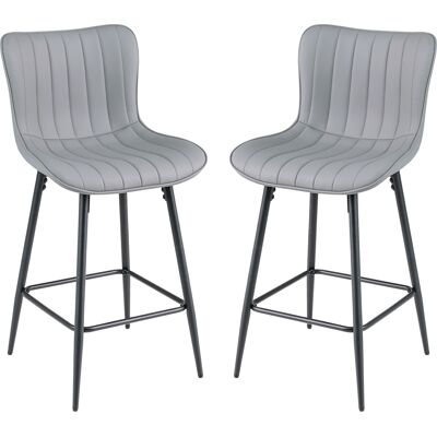 CostwayLot de 2 Tabourets de Bar Hauteur 63 cm Chaise Haute Bar avec Assise en Simili Cuir et Cadre en Métal Tabourets Rembourrés Gris - Publicité CostwayLot de 2 Tabourets de Bar Hauteur 63 cm Chaise Haute Bar avec Assise en Simili Cuir et Cadre en Métal Tabourets Rembourrés Gris - Publicité