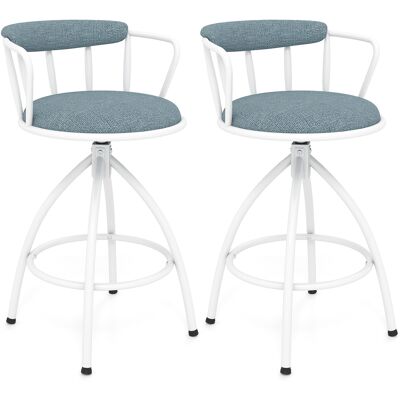 CostwayLot de 2 Tabourets de Bar Pivotants Tabourets Rembourrés avec Dossier Repose-pieds et Structure Métallique Chaises Bleu - Publicité CostwayLot de 2 Tabourets de Bar Pivotants Tabourets Rembourrés avec Dossier Repose-pieds et Structure Métallique Chaises Bleu - Publicité