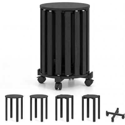 CostwayLot de 4 Chaise Salle a Manger Tabourets Empilables en Bois Inclus 4 Pièces Grands & Petits avec Base Roulante Noir - Publicité CostwayLot de 4 Chaise Salle a Manger Tabourets Empilables en Bois Inclus 4 Pièces Grands & Petits avec Base Roulante Noir - Publicité