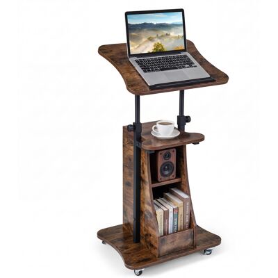CostwayPodium de Pupitre Réglable en Hauteur Bureau de Table pour Ordinateur Portable Plateau Inclinable Étagère et Compartiments Brun rustique - Publicité CostwayPodium de Pupitre Réglable en Hauteur Bureau de Table pour Ordinateur Portable Plateau Inclinable Étagère et Compartiments Brun rustique - Publicité