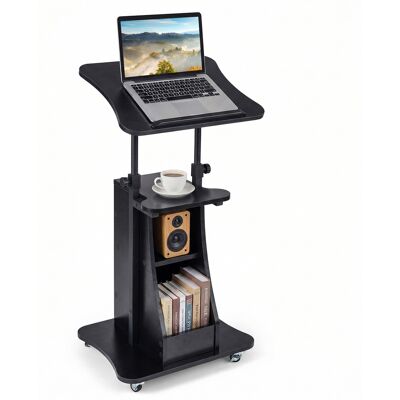 CostwayPodium de Pupitre Réglable en Hauteur Bureau de Table pour Ordinateur Portable Plateau Inclinable Étagère et Compartiments Noir - Publicité CostwayPodium de Pupitre Réglable en Hauteur Bureau de Table pour Ordinateur Portable Plateau Inclinable Étagère et Compartiments Noir - Publicité