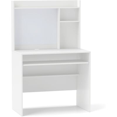 CostwayBureau avec Tableau d'Affichage Magnétique Bureau à Domicile avec Huche et Plateau pour Clavier Table d'Ecriture avec Etagère Réglable Blanc - Publicité CostwayBureau avec Tableau d'Affichage Magnétique Bureau à Domicile avec Huche et Plateau pour Clavier Table d'Ecriture avec Etagère Réglable Blanc - Publicité