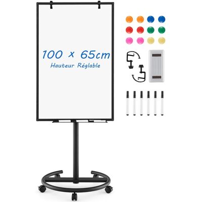Tableau Blanc Magnétique Costway - Ajustable, Mobile, 100x65cm - Publicité Tableau Blanc Magnétique Costway - Ajustable, Mobile, 100x65cm - Publicité