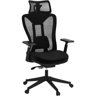 CostwayChaise de Bureau Ergonomique en Maille Chaise Exécutive à Dossier Haut avec Support Lombaire Appui-tête et Accoudoirs 3D Réglables Noir - Publicité CostwayChaise de Bureau Ergonomique en Maille Chaise Exécutive à Dossier Haut avec Support Lombaire Appui-tête et Accoudoirs 3D Réglables Noir - Publicité