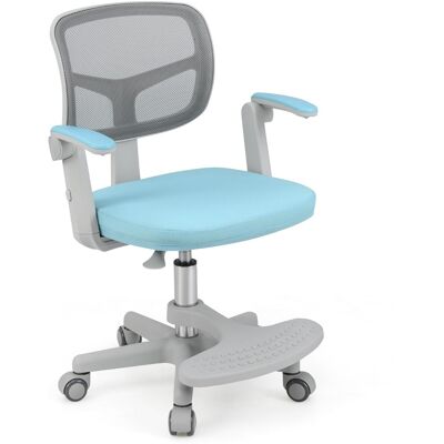 CostwayChaise de Bureau pour Enfants Chaise d'Étude avec Hauteur Réglable Accoudoirs Repose-pieds et Roulettes Universelles pour 3-15 Ans Bleu - Publicité CostwayChaise de Bureau pour Enfants Chaise d'Étude avec Hauteur Réglable Accoudoirs Repose-pieds et Roulettes Universelles pour 3-15 Ans Bleu - Publicité