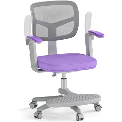 CostwayChaise de Bureau pour Enfants Chaise d'Étude avec Hauteur Réglable Accoudoirs Repose-pieds et Roulettes Universelles pour 3-15 Ans Violet - Publicité CostwayChaise de Bureau pour Enfants Chaise d'Étude avec Hauteur Réglable Accoudoirs Repose-pieds et Roulettes Universelles pour 3-15 Ans Violet - Publicité