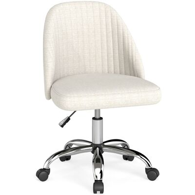 CostwayChaise de Bureau sans Accoudoirs avec Dossier Incurvé et Siège Rembourré Chaise de Coiffeuse Pivotante Réglable en Hauteur Beige - Publicité CostwayChaise de Bureau sans Accoudoirs avec Dossier Incurvé et Siège Rembourré Chaise de Coiffeuse Pivotante Réglable en Hauteur Beige - Publicité