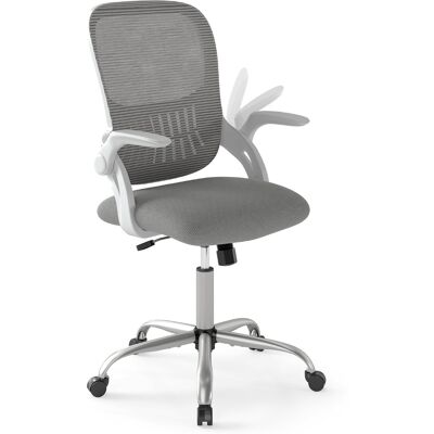 CostwayChaise Bureau Ergonomique avec Dossier en Maille Respirante Accoudoirs Relevables et Espace de Rangement au Dos Gris - Publicité CostwayChaise Bureau Ergonomique avec Dossier en Maille Respirante Accoudoirs Relevables et Espace de Rangement au Dos Gris - Publicité
