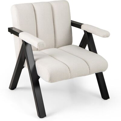 CostwayChaise d'Accent Surdimensionnée Chaise de Lecture Confortable avec Cadre Métallique Dossier Inclinable et Accoudoirs Blanc - Publicité CostwayChaise d'Accent Surdimensionnée Chaise de Lecture Confortable avec Cadre Métallique Dossier Inclinable et Accoudoirs Blanc - Publicité