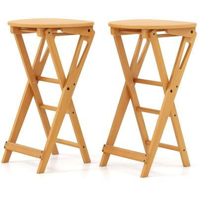 CostwayLot de 2 Tabourets de Bar Pliants en Bambou Tabouret Haut Chaise Bar Bistro avec Repose-Pieds Poignées Sans Assemblage 36 x 33 x 61 cm - Publicité CostwayLot de 2 Tabourets de Bar Pliants en Bambou Tabouret Haut Chaise Bar Bistro avec Repose-Pieds Poignées Sans Assemblage 36 x 33 x 61 cm - Publicité