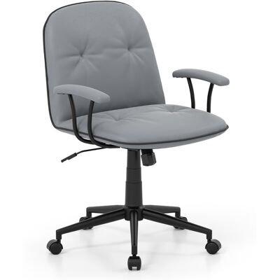 CostwayChaise de Bureau Fauteuil de Maquillage en Similicuir avec Hauteur Réglable Fonction Basculante Accoudoirs Rembourrés Gris - Publicité CostwayChaise de Bureau Fauteuil de Maquillage en Similicuir avec Hauteur Réglable Fonction Basculante Accoudoirs Rembourrés Gris - Publicité