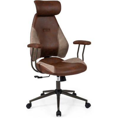 CostwayChaise de Bureau Ergonomique Chaise de Bureau en Tissu Daim avec Appuie-Tête Dossier Inclinable à Bascule et Roulettes Chaise de Jeu Marron - Publicité CostwayChaise de Bureau Ergonomique Chaise de Bureau en Tissu Daim avec Appuie-Tête Dossier Inclinable à Bascule et Roulettes Chaise de Jeu Marron - Publicité