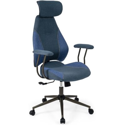 CostwayChaise de Bureau Ergonomique en Lin avec Appuie-tête Dossier Inclinable à Bascule et Roulettes Chaise de Travail Réglable Pivotante Bleu - Publicité CostwayChaise de Bureau Ergonomique en Lin avec Appuie-tête Dossier Inclinable à Bascule et Roulettes Chaise de Travail Réglable Pivotante Bleu - Publicité
