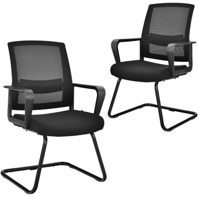 CostwayLot de 2 Chaises de Conférence Chaises Ergonomique en Maille à Dossier Moyen avec Siège Rembourré pour Salle d'Attente Réception - Publicité CostwayLot de 2 Chaises de Conférence Chaises Ergonomique en Maille à Dossier Moyen avec Siège Rembourré pour Salle d'Attente Réception - Publicité