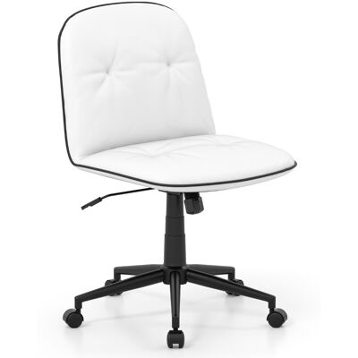 CostwayChaise de Bureau sans Accoudoirs Chaise de Travail Pivotante avec Hauteur Réglable Fonction Bascule et Roulettes Lisses Chaise Blanc - Publicité CostwayChaise de Bureau sans Accoudoirs Chaise de Travail Pivotante avec Hauteur Réglable Fonction Bascule et Roulettes Lisses Chaise Blanc - Publicité