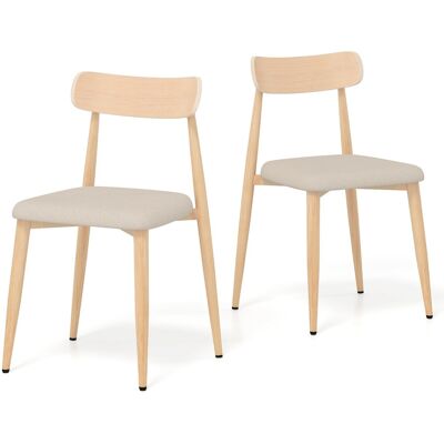 CostwayLot de 2 Chaises de Salle à Manger Chaises de Cuisine en Tissu Lin avec pieds Métalliques Robustes Siège Rembourré Charge 155 kg Chêne - Publicité CostwayLot de 2 Chaises de Salle à Manger Chaises de Cuisine en Tissu Lin avec pieds Métalliques Robustes Siège Rembourré Charge 155 kg Chêne - Publicité