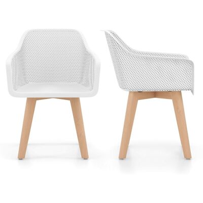 CostwayLot de 2 Chaises de Salle à Manger Modernes en Plastique Fauteuils de Cuisine avec Pieds en Bois Dossier Respirant Siège Large Blanc - Publicité CostwayLot de 2 Chaises de Salle à Manger Modernes en Plastique Fauteuils de Cuisine avec Pieds en Bois Dossier Respirant Siège Large Blanc - Publicité