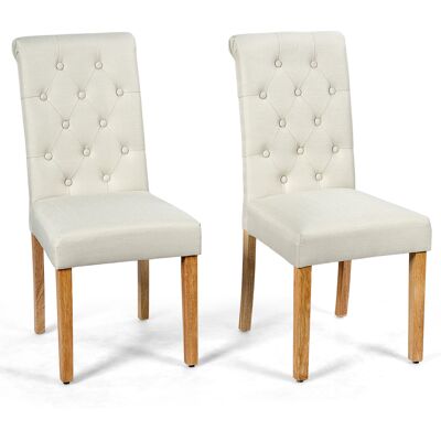 CostwayEnsemble de 2 Chaises de Salle à Manger Chaises Capitonnées en Tissu avec Pieds en Bois de Caoutchouc Éponge à Haute Densité Beige - Publicité CostwayEnsemble de 2 Chaises de Salle à Manger Chaises Capitonnées en Tissu avec Pieds en Bois de Caoutchouc Éponge à Haute Densité Beige - Publicité