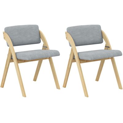 CostwayEnsemble de 2 Chaises de Salle à Manger Chaise de Cuisine Pliable avec Pieds en Bois de Caoutchouc Siège et Dossier Rembourrés Gris - Publicité CostwayEnsemble de 2 Chaises de Salle à Manger Chaise de Cuisine Pliable avec Pieds en Bois de Caoutchouc Siège et Dossier Rembourrés Gris - Publicité