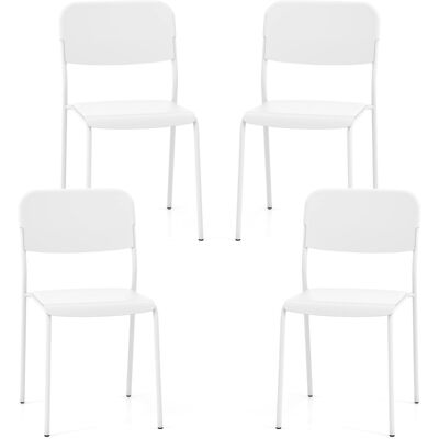 Costway - Empilables - White - Chaises de salle à manger - Publicité Costway - Empilables - White - Chaises de salle à manger - Publicité