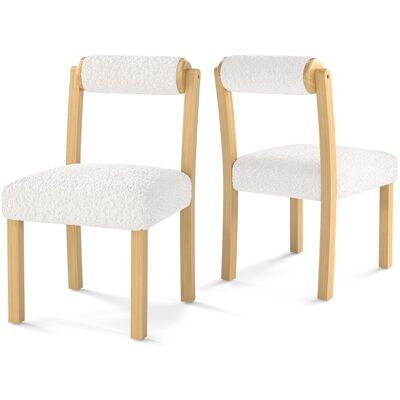 CostwayEnsemble de 2 Chaises de Salle à Manger Siège Rembourré Imitation Sherpa Cadre en Bois d'Hévéa Dossier Cylindrique Blanc - Publicité CostwayEnsemble de 2 Chaises de Salle à Manger Siège Rembourré Imitation Sherpa Cadre en Bois d'Hévéa Dossier Cylindrique Blanc - Publicité
