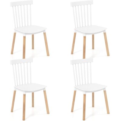 Costway - Windsor Dossier - Blanc - Bois de hêtre - Chaise de salle à manger - Publicité Costway - Windsor Dossier - Blanc - Bois de hêtre - Chaise de salle à manger - Publicité