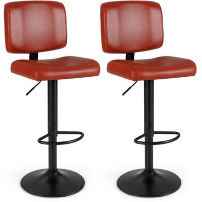 CostwayEnsemble de 2 Tabourets de Bar Chaises de Bar Pivotantes avec Hauteur Réglable & Assise Rembourrée Tabourets de Comptoir Rouge - Publicité CostwayEnsemble de 2 Tabourets de Bar Chaises de Bar Pivotantes avec Hauteur Réglable & Assise Rembourrée Tabourets de Comptoir Rouge - Publicité