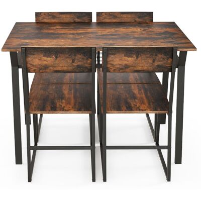 CostwayEnsemble de Table à Manger 5 Pièces Cadre en Métal Marron Rustique - Publicité CostwayEnsemble de Table à Manger 5 Pièces Cadre en Métal Marron Rustique - Publicité