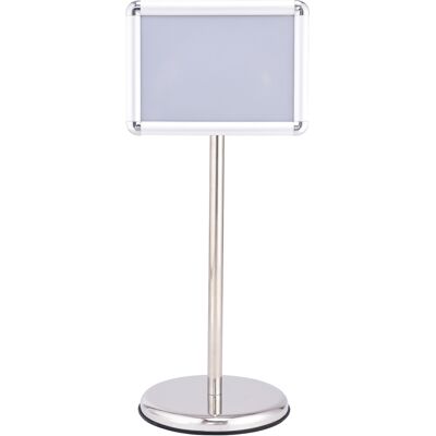 CostwaySupport d'affichage menu A4 avec pied Panneau d'affichage, hauteur réglable, acier inoxydable, Base dia.28 cm - Publicité CostwaySupport d'affichage menu A4 avec pied Panneau d'affichage, hauteur réglable, acier inoxydable, Base dia.28 cm - Publicité
