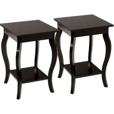 CostwayLot de 2 Tables d'Appoint Bout de Canapé 2 Niveaux Table de Chevet Carrée avec Patins Antidérapants 40 x 40 x 60 cm Café - Publicité CostwayLot de 2 Tables d'Appoint Bout de Canapé 2 Niveaux Table de Chevet Carrée avec Patins Antidérapants 40 x 40 x 60 cm Café - Publicité